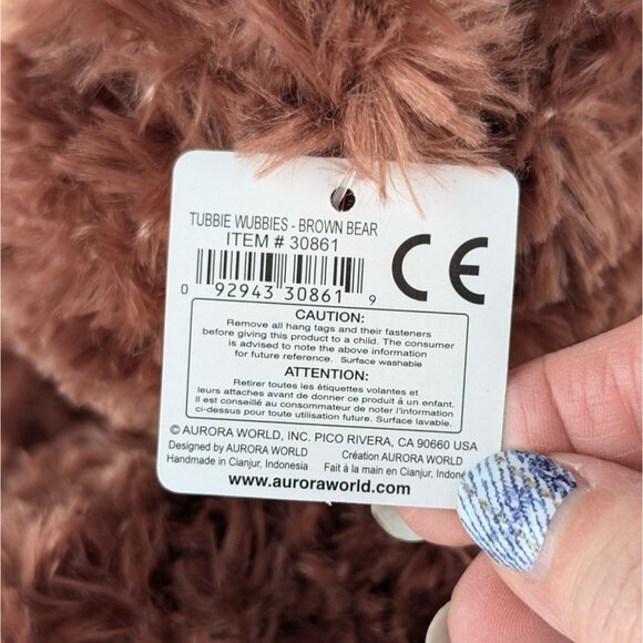 Aurora Brown Teddy Bear Plush 10" Stuffed Animal Toy Tan Face & Paws 2018 NWT - Picture 7 of 10
